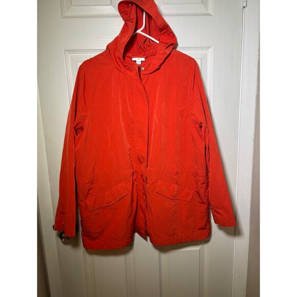 J Jill Hooded Lightweight Red Clover Jacket size Petite Large - Picture 1 of 7